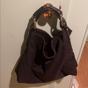 Authentic Gucci extra large black horsebit hobo